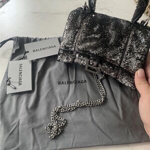 Balenciaga Glittering Silver Mini Bag